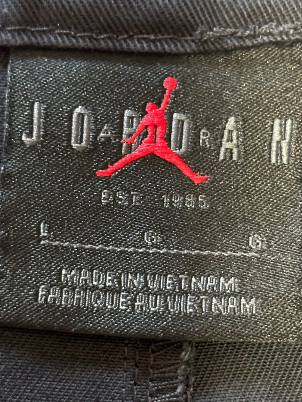 Jordan Flight Utility Two Tone Wide Leg Baggy Pants Black Size Large
